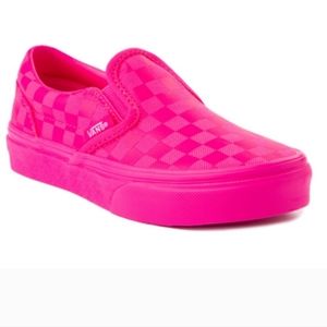 Vans Slip ON Tonal Checkerboard Skate Shoe - Pink Glow 6 women
